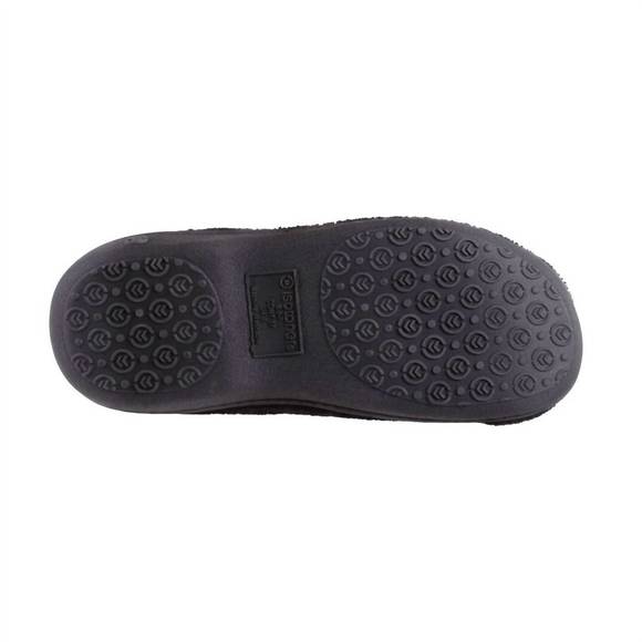 NEW ISOTONER women's microterry pillowstep satin cuff clog slipper in black - Picture 4 of 4